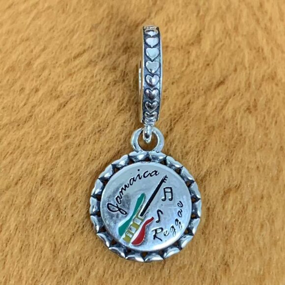 Pandora Jamaican Guitar Charm, S925 Silver Jewelry - Picture 1 of 4